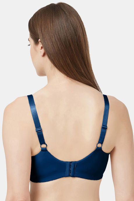 Soie Double Layered Non Wired Full Coverage Lace Bra - Blue — image 2